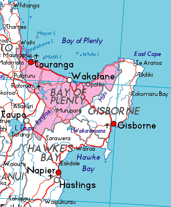 Map of Bay of Plenty