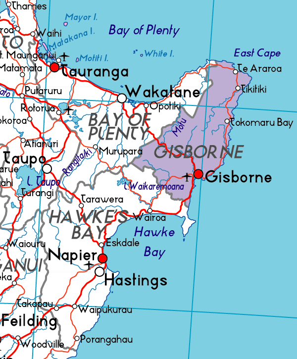 Map of Gisborne